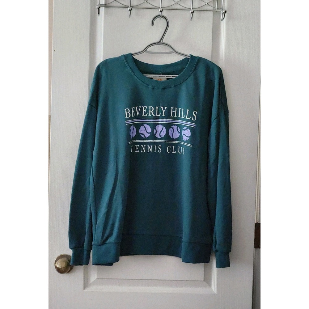 C&C California Women's Crew Neck Long Sleeve Sweater Pullover Green Size XL